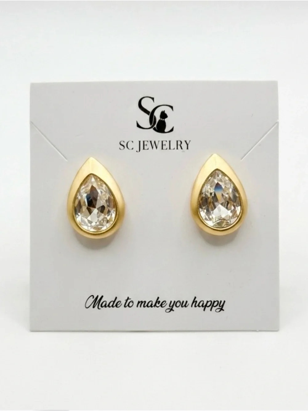 EXCLUSIVE LIMITED Gema-Inspired Brilliant Pear Cut Earrings - 14K Gold Plated